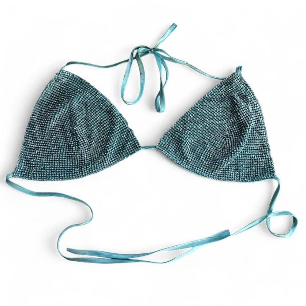 Unbranded Women's Blue and Green Bikini-and-tankini-tops